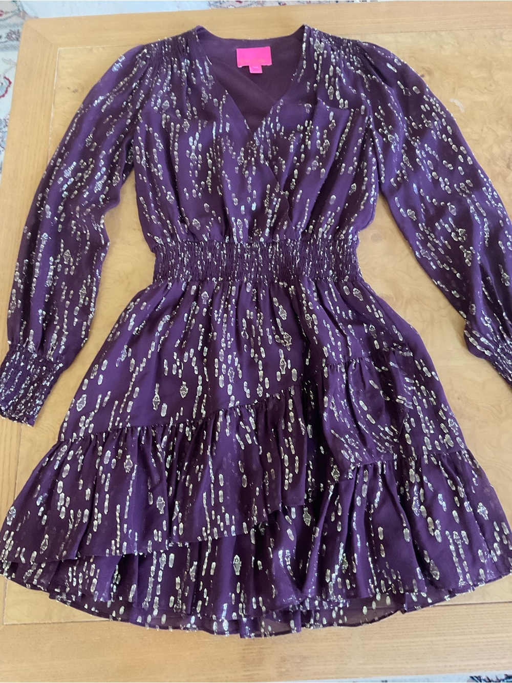 Lilly Pulitzer Purple Dress with Silver Metallic Accents